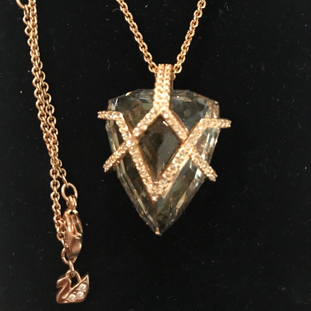 Swarovski Crystal Rose Gold Long Necklace